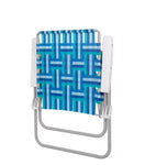 Foldable blue patterned beach chair