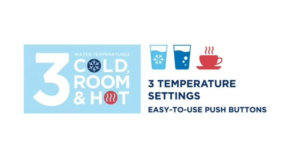 Logo of refrigerator with temperature control east to use push buttons