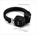 Marshall Major V Wireless On-Ear Headphones with 100+ Hours of Playtime - Black