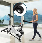 30Lbs Stationary Training Bike Exercising Bicycle W/Monitor Gym - Black/Silver