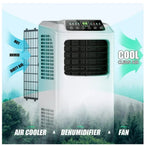 9,000 BTU Portable Air Conditioner & Dehumidifier Function Remote w/ Window Kit