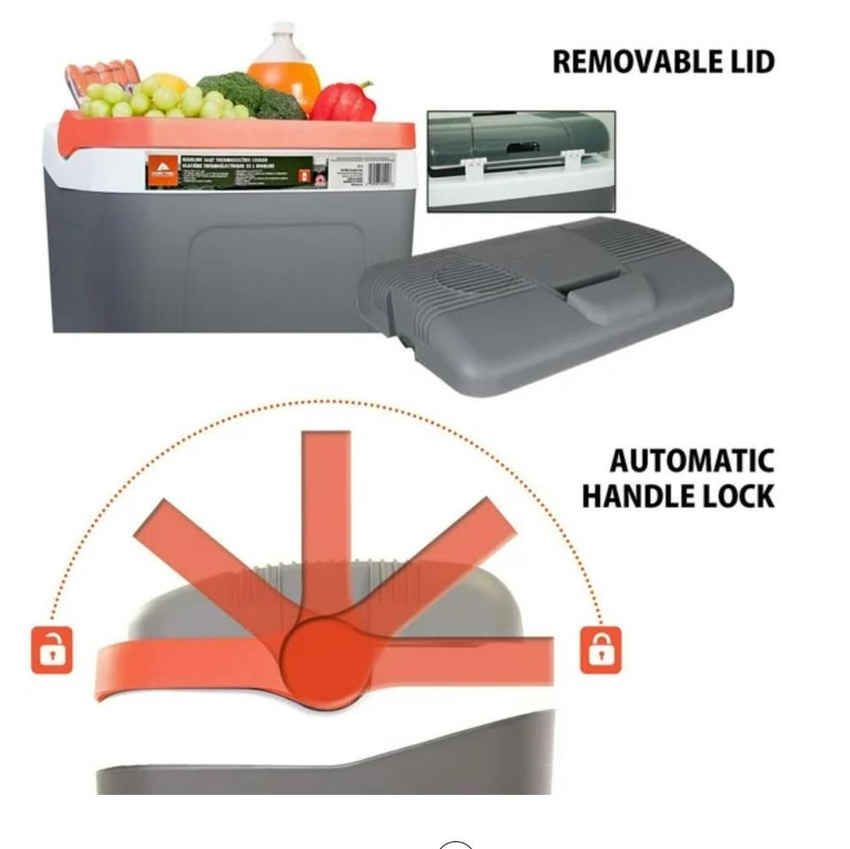 Ozark Trail 26 Quart Thermoelectric Cooler, Portable Travel chest Cooler, Highline 12V Iceless 30