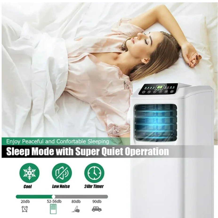 9,000 BTU Portable Air Conditioner & Dehumidifier Function Remote w/ Window Kit