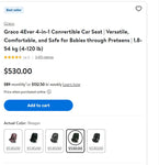 Graco 4Ever 4-in-1 Convertible Car Seat, Child Weight 4-120 lbs