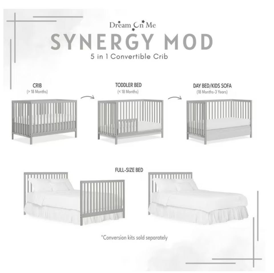 Dream On Me Synergy MOD Crib, Made with Sustainable New Zealand Pinewood