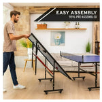 HEAD Collapsable Ping Pong Table with Net, 108 x 60 x 30 inches, Blue