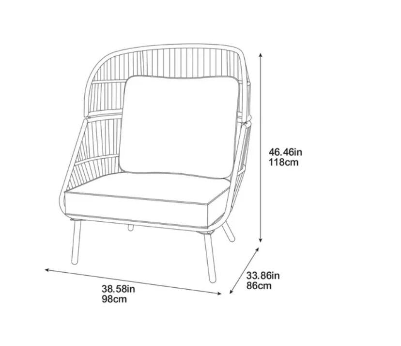 Better Homes & Gardens Tarren Patio Outdoor Statement Chair - Black