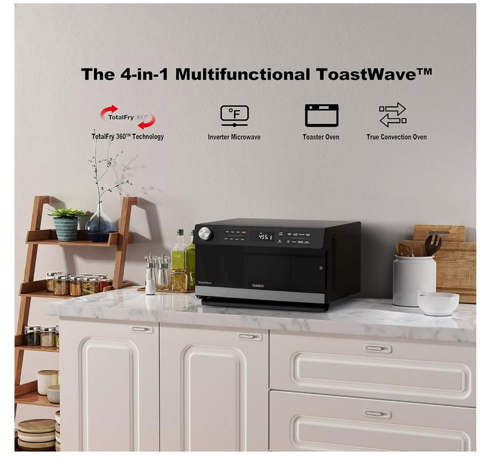 Galanz GTWHG09S1A09 4-in-1 ToastWave with TotalFry 360, Convection, Microwave, Air Fry, Toast Oven,