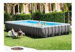 Intex 32ft X 16ft X 52in Ultra Frame Rectangular Pool Set with Sand Filter Pump, Ladder, Ground