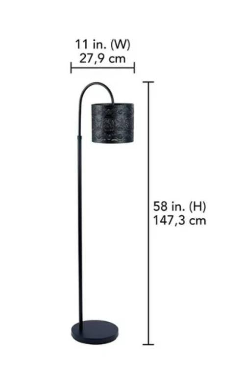 HOMETRENDS Floor Lamp, 58 in., matte black
