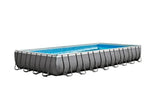 Intex 32ft X 16ft X 52in Ultra Frame Rectangular Pool Set with Sand Filter Pump, Ladder, Ground