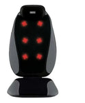 Black massage chair pad with red lights