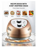 Gold air fryer with recipe book