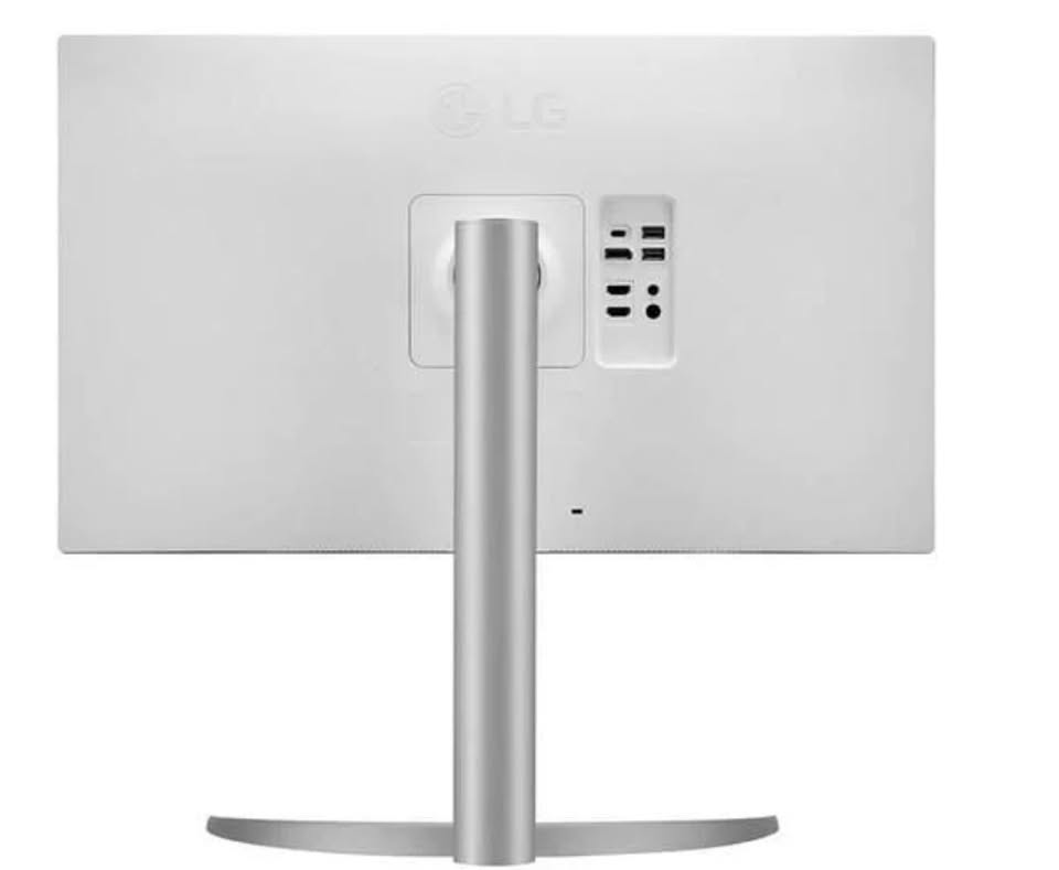 White electronic device with a stand