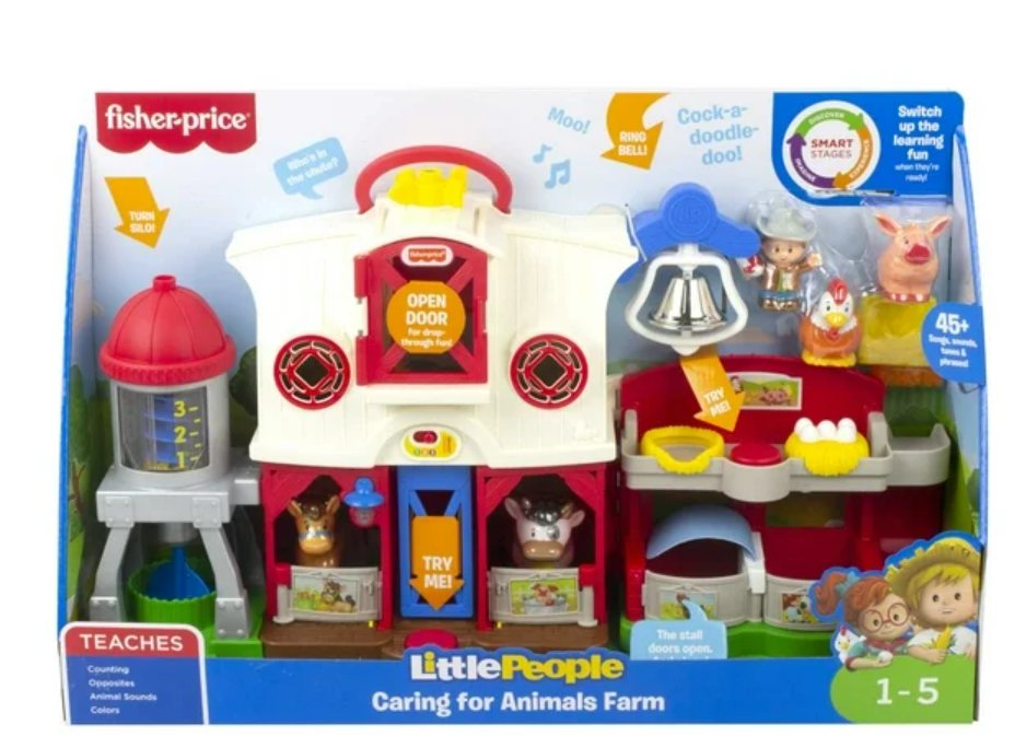 Little People Caring for Animals Farm Smart Stages Playset - English & French Edition