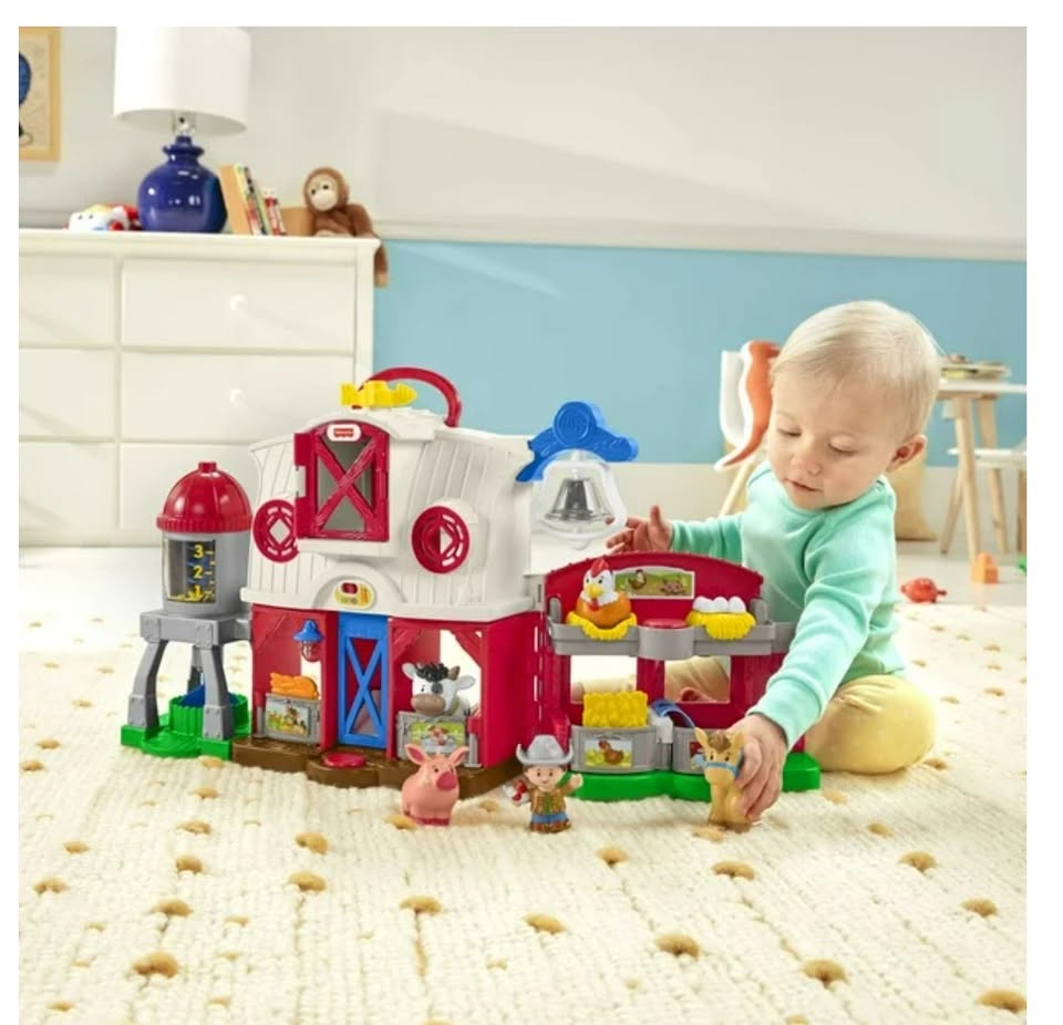 Little People Caring for Animals Farm Smart Stages Playset - English & French Edition