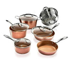 Gotham Steel 10 Piece Hammered Pots and Pan Set, Nonstick Cookware Set