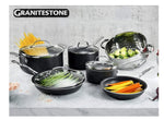 GraniteStone 10-Piece Nonstick Cookware Set, Scratch-Resistant, Granite-coated Anodized