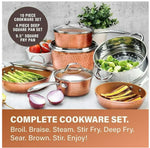 Gotham Steel 10 Piece Hammered Pots and Pan Set, Nonstick Cookware Set