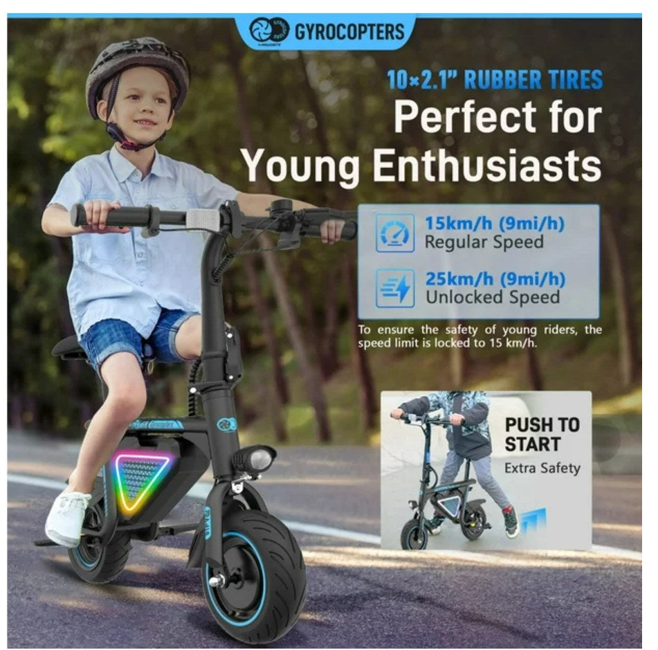 Gyrocopters Radi8 Electric scooter (Black) | UL 2272 approved | 25 km Range | 25 km/h
