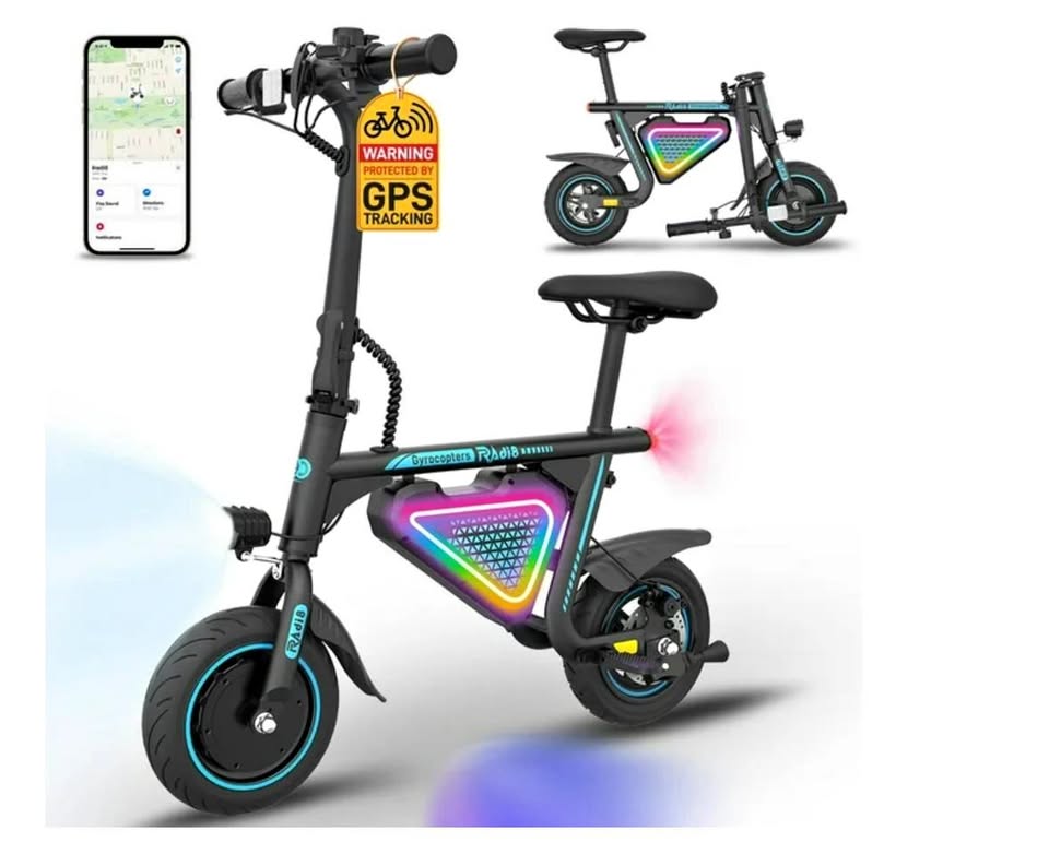 Gyrocopters Radi8 Electric scooter (Black) | UL 2272 approved | 25 km Range | 25 km/h