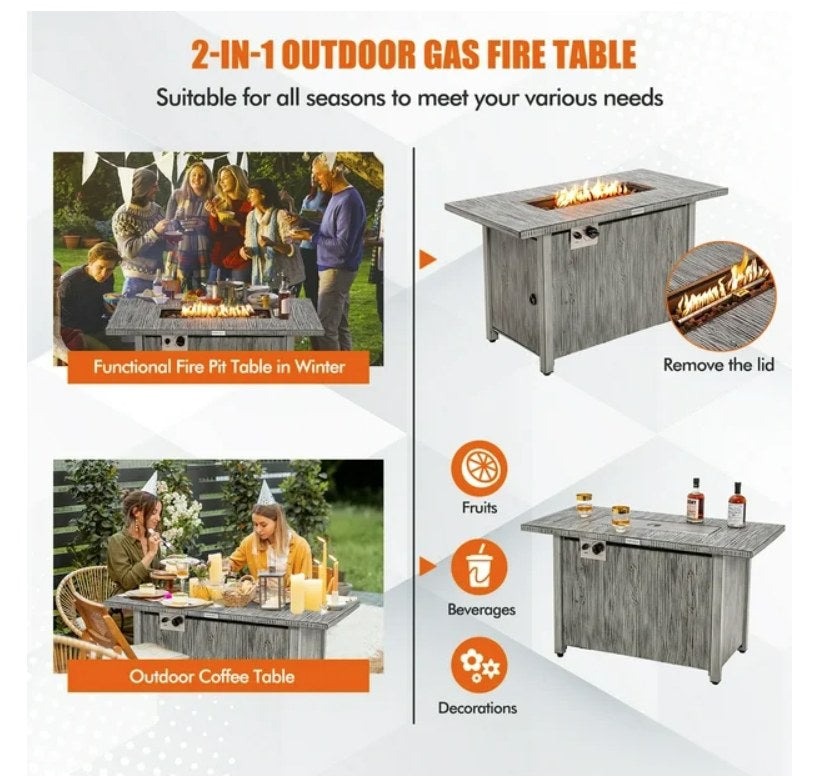 2-in-1 outdoor GAS fire table